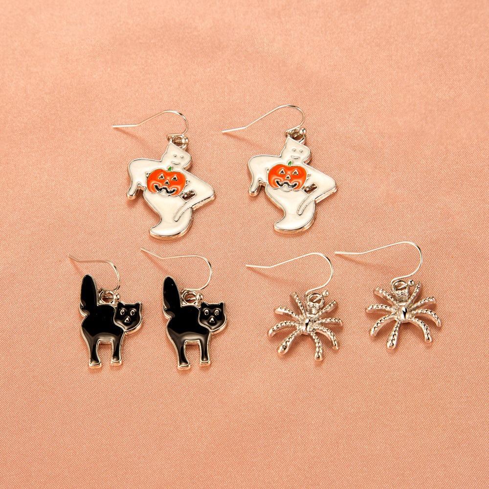 Unique Halloween Earrings: Creative Skull, Pumpkin, Bat, Fun Studs