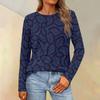 Women's Loose Casual Casual Long Sleeve Round Neck Collar Solid Color T-Shirt Top