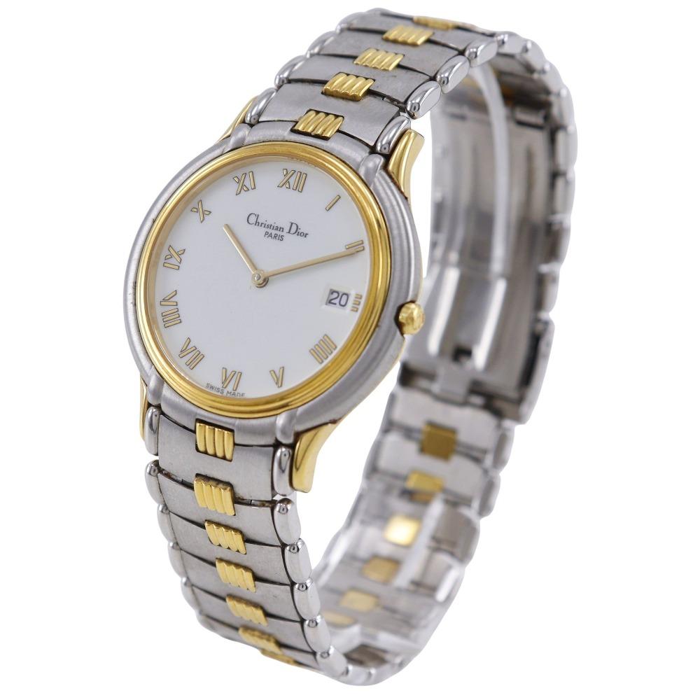 Dior Watches 45.146 WhiteDial Plated Gold/Stainless Steel Quartz Analog display mens Used