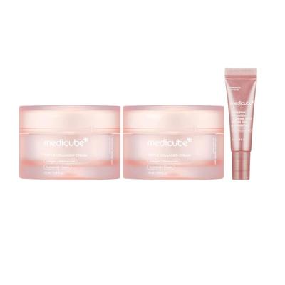 Dreifach-Kollagen-Creme 4.0, Straffende & Elastizitätsfördernde Gesichtscreme, 50ml (2er-Pack + PDRN Exosom Shot Mini)