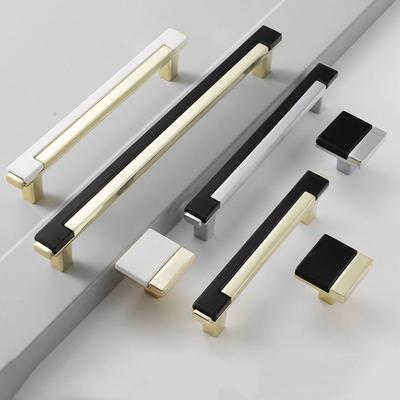 Zinc Alloy Kitchen Cabinets Handle Double-colors Drawers Pull  for Cupboard Dresser Closet