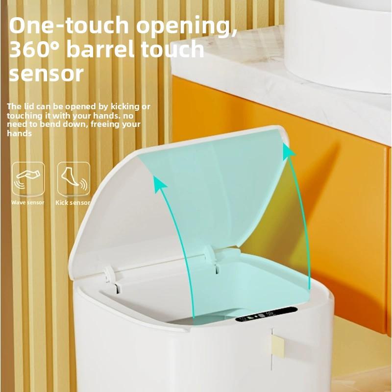 Cubo de basura inteligente con sensor automático para cocina y baño de gran capacidad