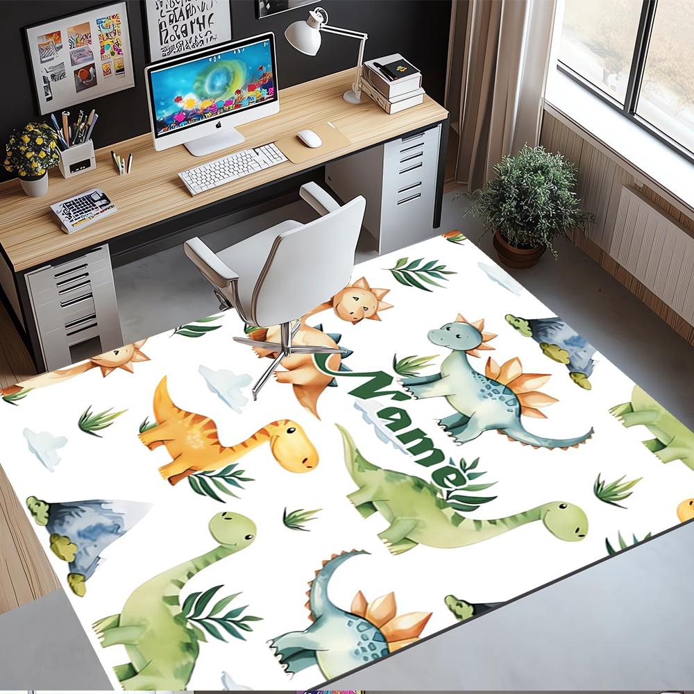 Custom Name Dinosaur Printed Carpet,Rug for Office Chair Living Room Bedroom Kitchen Room Decor Gifts.