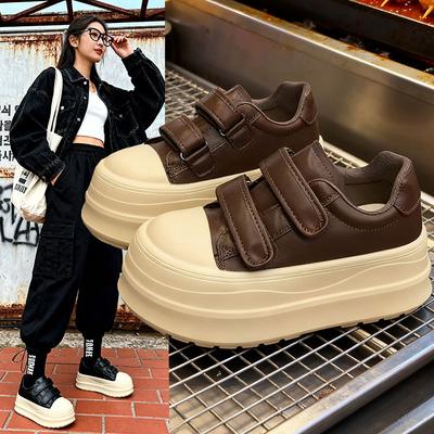 Velcro Inner Height-increasing Women's Shoes Autumn New Versatile Thick-soled Comfortable and Lightweight Casual Sports Shoes