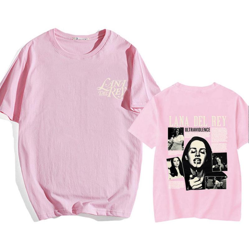 Lana Del Rey Printed Short Sleeve Unisex Cotton T-Shirt - Soft, Loose, Casual, Round Neck for Spring/Summer.