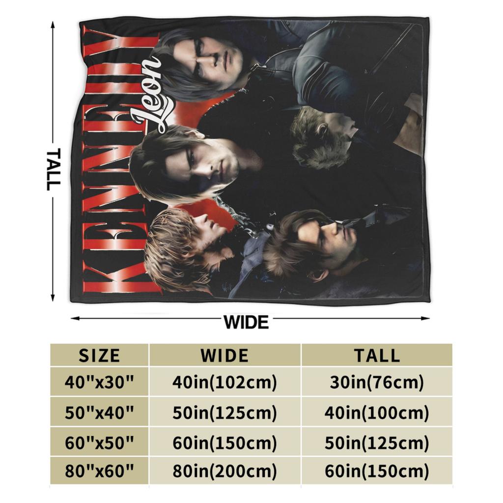 Leon Kennedy Requiem Resident Evil 9 Requiem Blanket Warm Plush Throw Blanket For Boy Girl Bedroom Flannel Bedspread Bed Cover