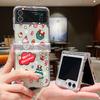 Christmas Santa Elk Print Case For Samsung Galaxy Z Flip 6 5 4 3 Hard Folding Clear Phone Cover For Samsung Z Flip5 Flip4 Flip6