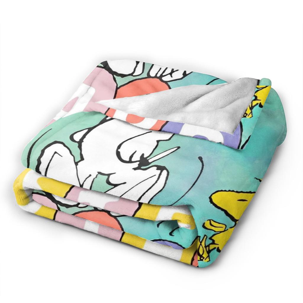 Happy Easter Eggs Snoopys Flannel Throw Blanket Blanket for Bedding Outdoor Ultra-Soft Bedroom Quilt,