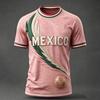 Men's Casual Round Neck Short Sleeve T-Shirt Lightweight Breathable Soccer Print with Mexico Graphic