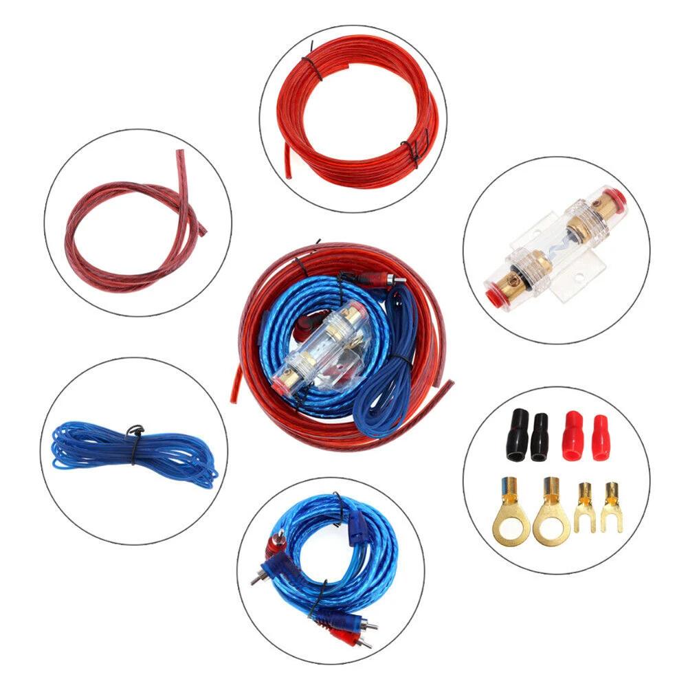 Universal Car 1500W 8GA 60AMP Car Audio Subwoofer Amplifier AMP Wiring Fuse Holder Wire Cable Kit Vehicle Modification Parts
