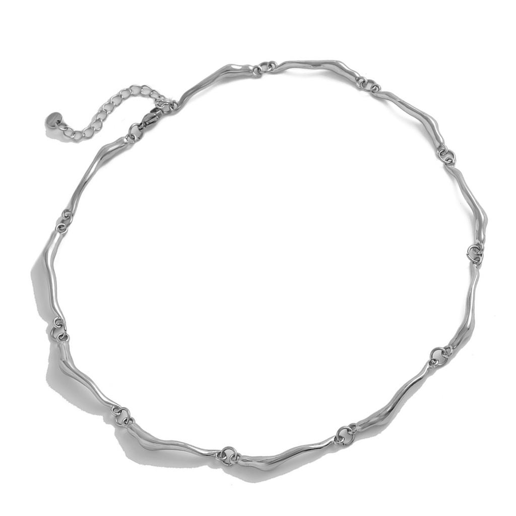 Irregular Metal Necklace Adjustable Length Neckchain Daily Wear Clavicle Chain Stylish Party Jewelry for Men and Women