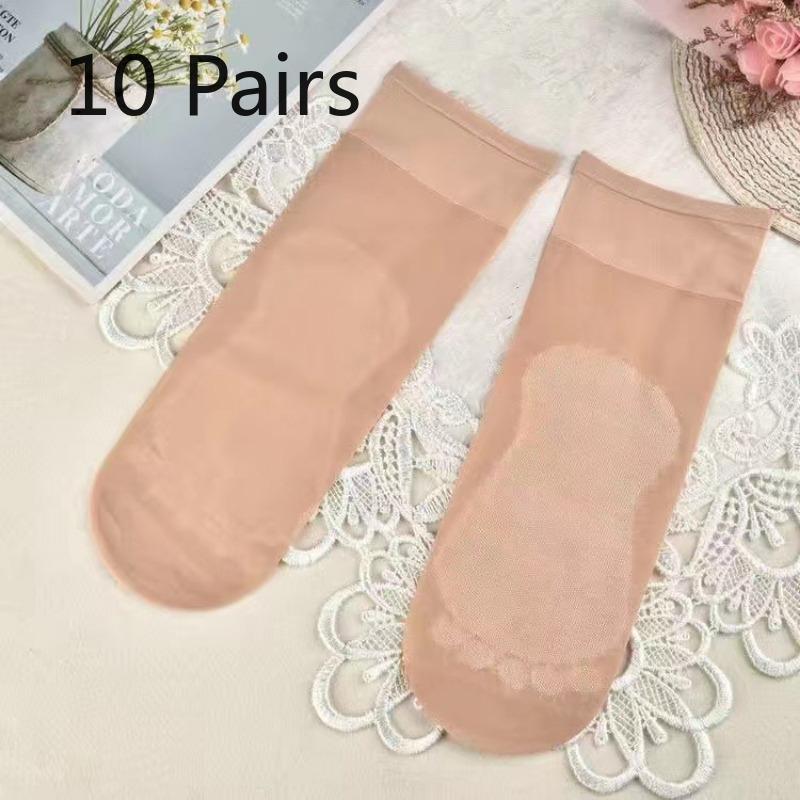 10 Pairs of Female Spring and Summer Loose Non Slip Wear Anti Hook Silk Short Tube Stockings