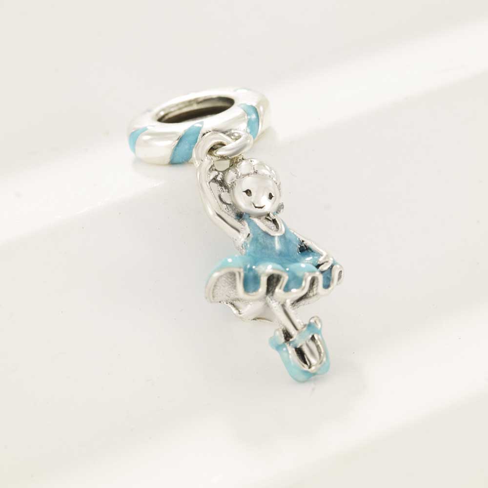 Original Copper Ballet Girl Charm For Bracelet Diy Fashion Jewelry Making Accessories Bead Graduation Gift