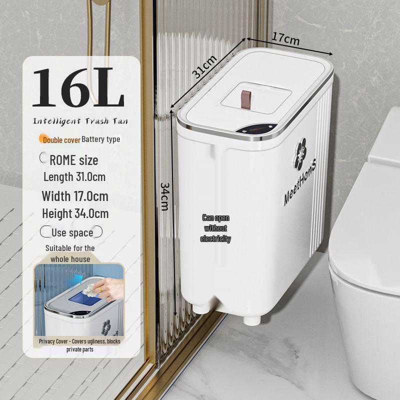 Large Smart Sensor Trash Can with Lid for Kitchen, Living Room, Office, and Bathroom - High-Leg Design & Large Capacity