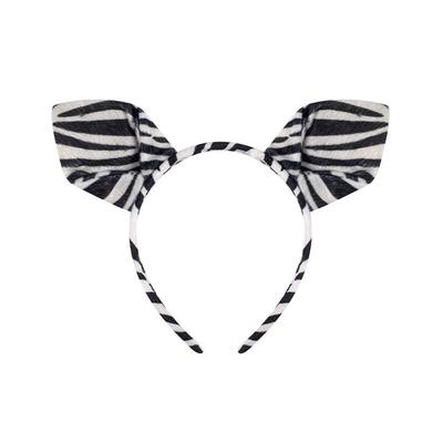 Animal Ears Kid Costume Headband Costume Accessories Cartoon Zebra Ears Headband Stripes Design Hair Hoop Photography Use