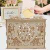 DIY Hollow Wooden Box Gift Card Case Wedding Reception Decoration Box Easy Assembly