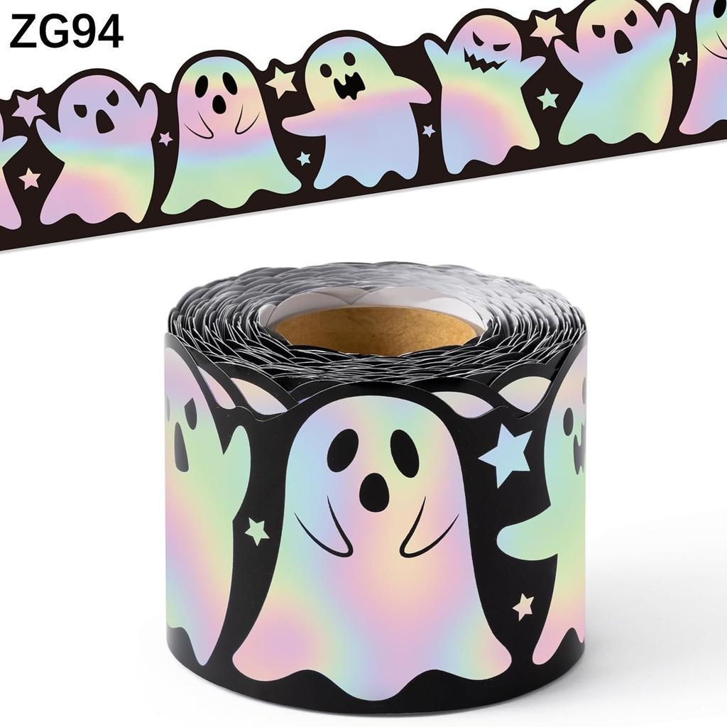 5m Halloween Window Cling Stickers Laser Ghost Self Adhesive Door & Decals