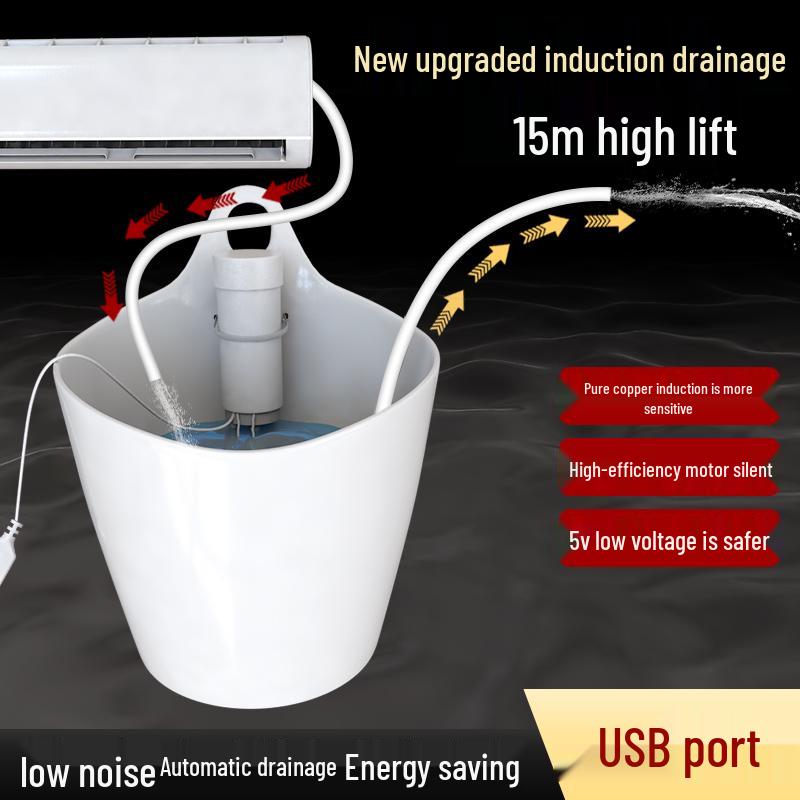 

5V USB Automatic Wall-Mounted Air Conditioner Condensate Lift Pump Drain Pump + 1m Hose + Tie