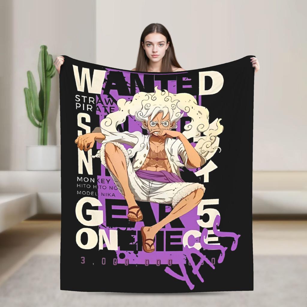 Katakuri Figure Flannel Blankets Monkey D Luffy Awesome Throw Blankets for Bed Sofa Couch 125*100cm Bedspread