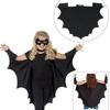 Unisex Halloween Black Bat Wing Cape Cloak Costume With Patch for Kids Child Boys Girls Vampire Dress Up Accessories