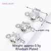 Luxury 18K Gold Plated/Rhodium with Zircon Round/Oval Charms Pendant Connector For Jewelry Making DIY Earrings Accessories