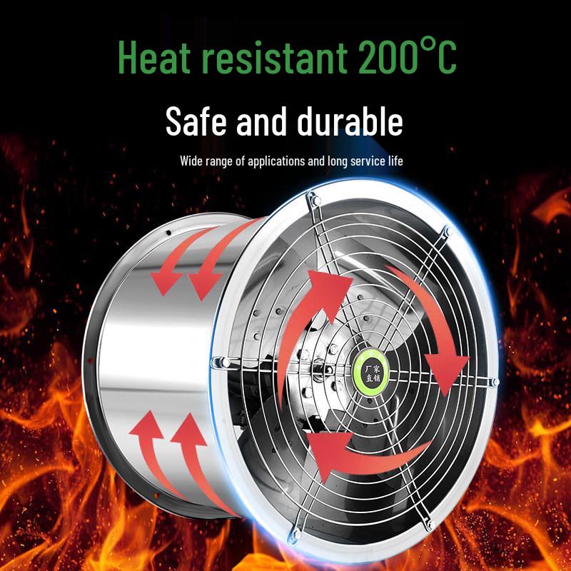 304 Stainless Steel High-Temp Resistant 220V/380V Waterproof Anti-Corrosion Industrial Axial Ventilation Fan