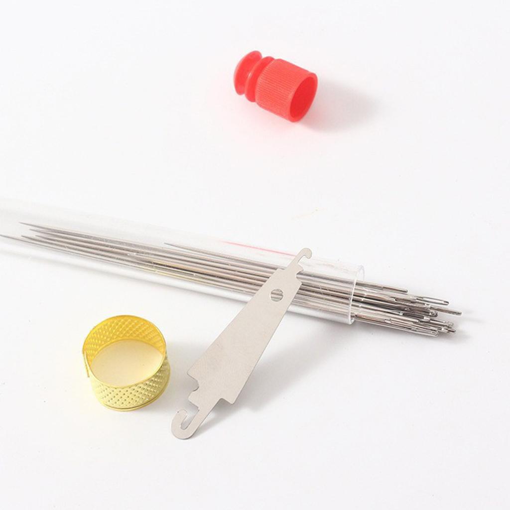 Large Eye Hand Sewing Needles Set 34/37 PCS High Carbon Steel Needles with Thread Spools for DIY Craft Elderly