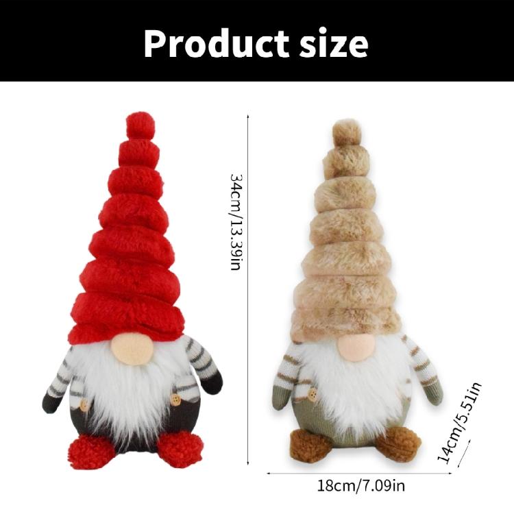 Christmas Gnomes Toy Figurine Plush Table Decoration for Holiday Gifting Dwarf Polyester Ornament for Tabletop Use