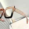 1Pc Women'S Retro Fashion Geometric Glasses With Transparent Lenses Suitable For Casual Daily Life Reading Decoration And Gif