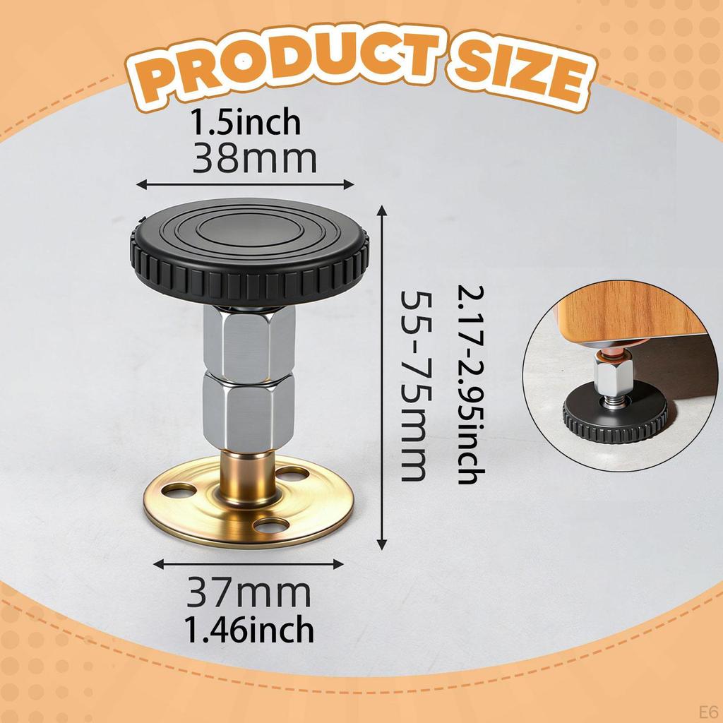 4 Pieces Adjustable Anti-Vibration Bed Tools, Stoppers, Lightweight, Non-Slip, Alloy Stabilizers