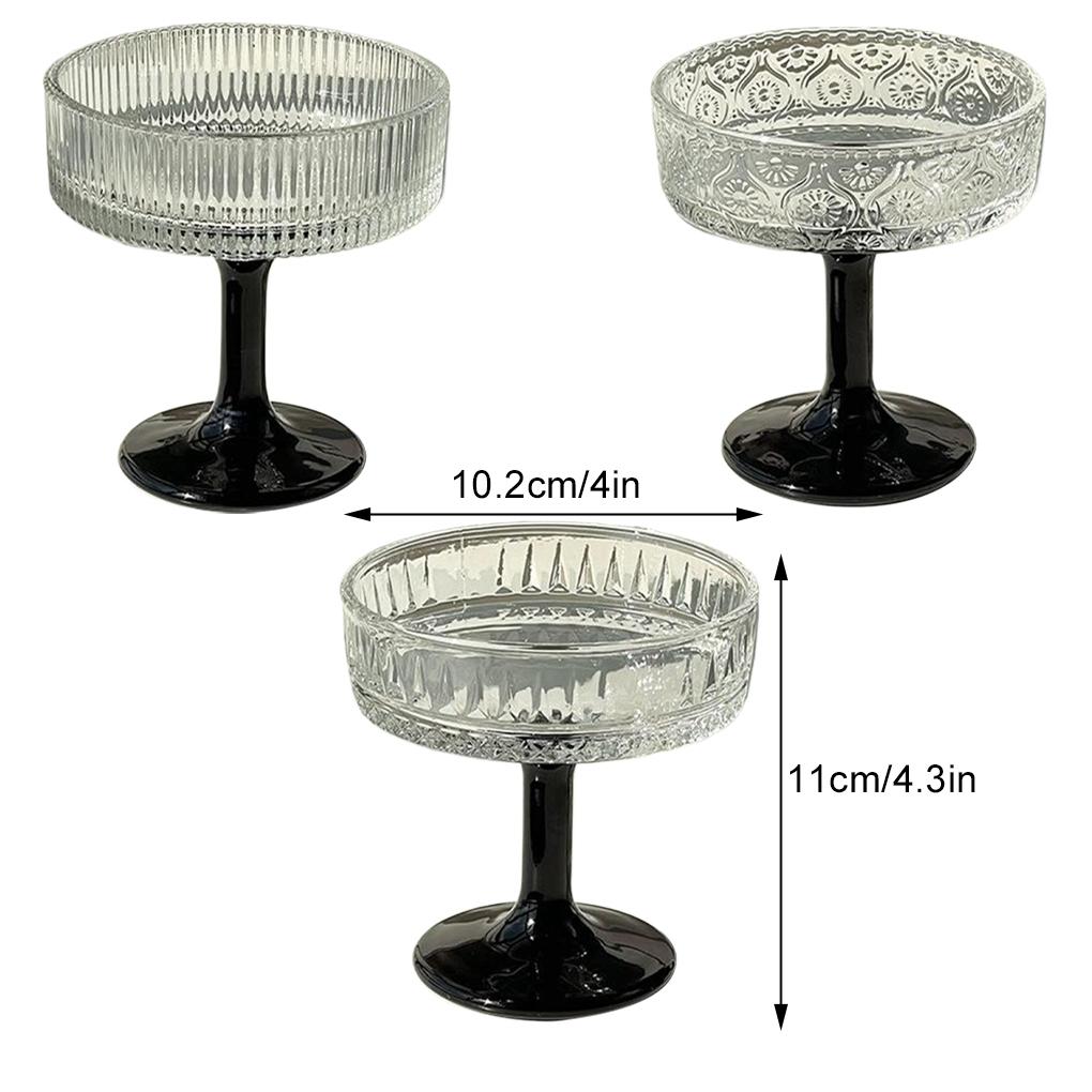 2025 Neue Glas Eisbecher Robuste Konstruktion Gerippte Coupé-Gläser Champagner-Coupé-Gläser Softserve-Becher 200ML