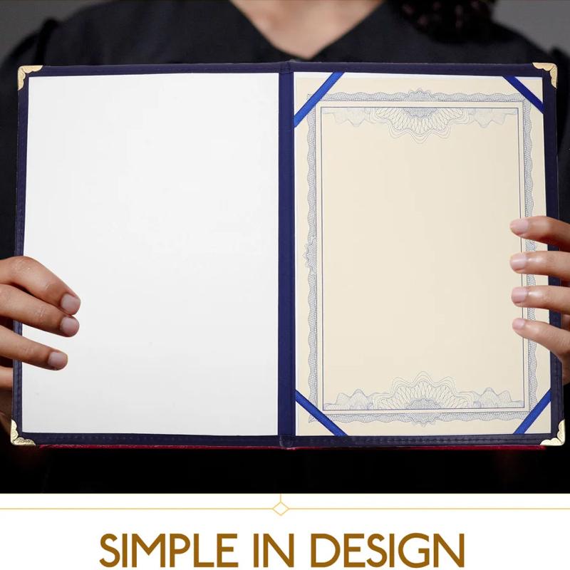 Factory Custom Leatherette A4 Size Certificate Holder Folder Padded Degree Diploma Cover (Blue,L) синий