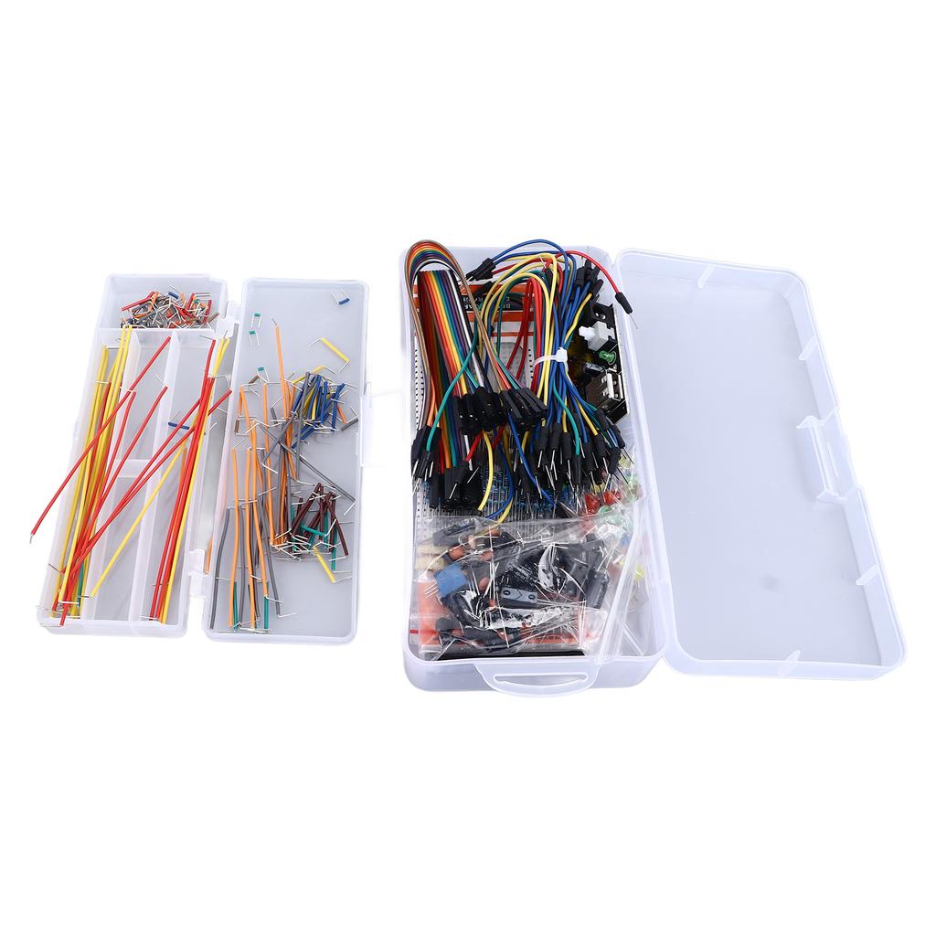 Elektronisk komponentsett 830 hull koblingsbrett motstand potensiometer jumperledning elektronikk starter