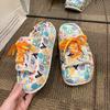 Fashion 6CM Fashion Summer New Women Slippers Platform Shoes Graffiti Mules Flip Flops Street Sandals Clogs Flat Casual Shoes For Female