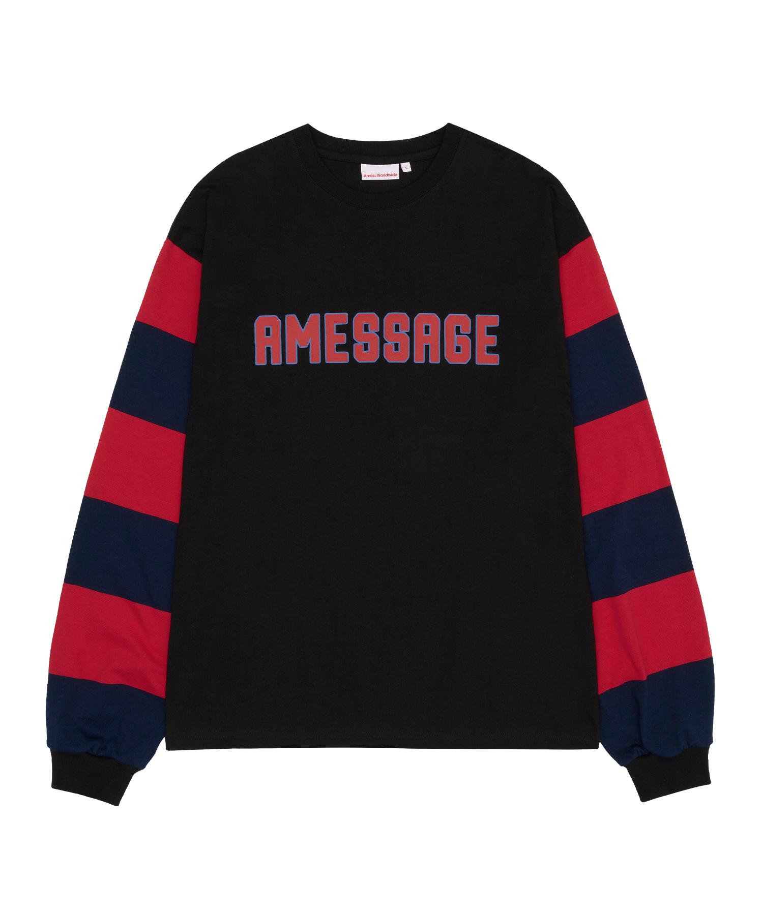 Ames Worldwide Черная футболка с длинным рукавом в полоску Black L
