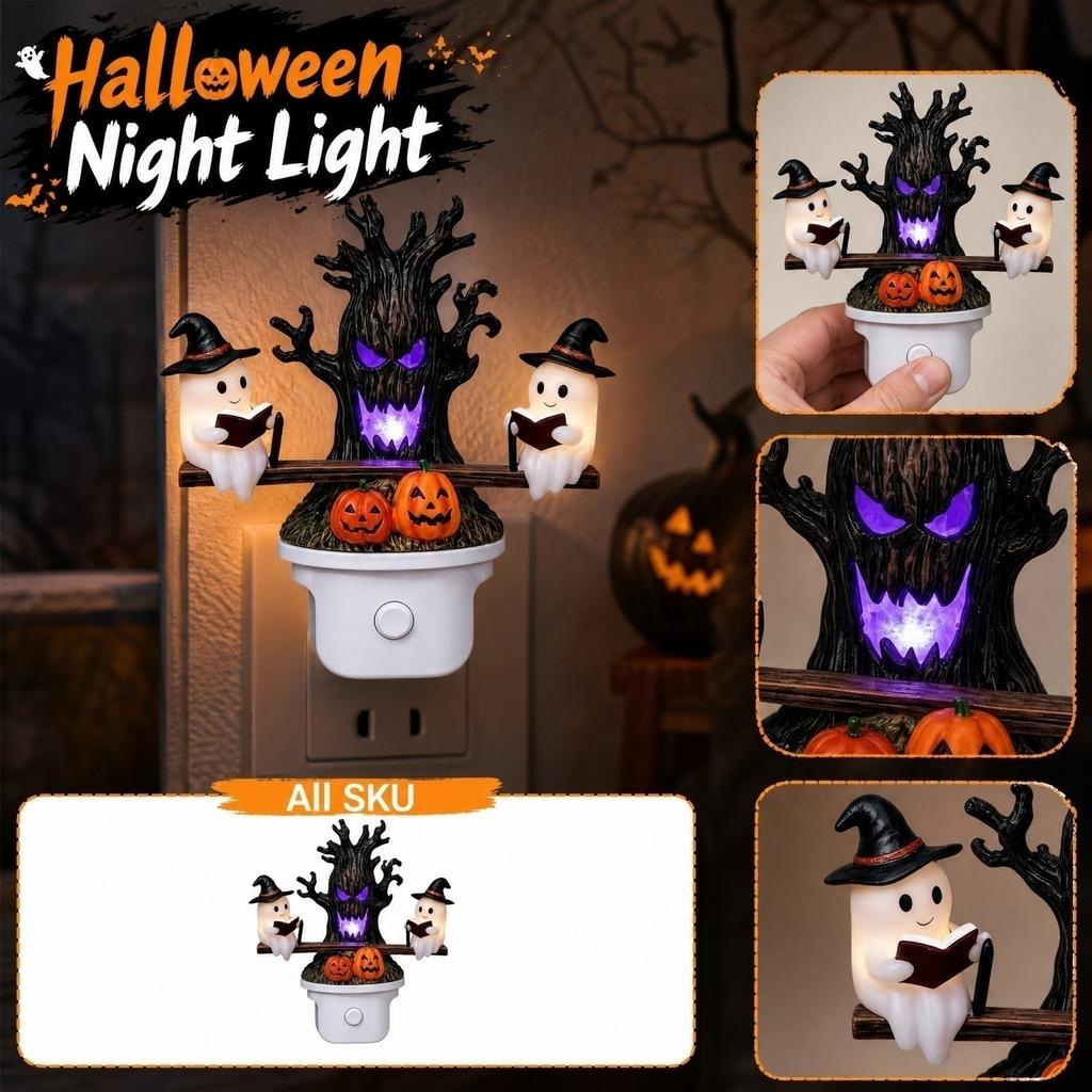 Halloween Reading Book Seesaw Night Light with US Plug for Home Decor