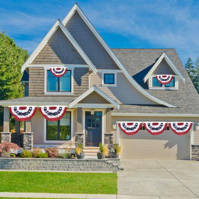 Americká plisovaná vlajka v tvare vejárka Vlastenecká červená Banner na 4. júla Modrá USA Girlanda Dekorácia