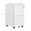 2-Drawer Vertical Filing Cabinet with Lock and 5 Wheels, Steel Mobile File Cabinet, for A4, Legal and Letter Size, Pre-Assembled Body, White