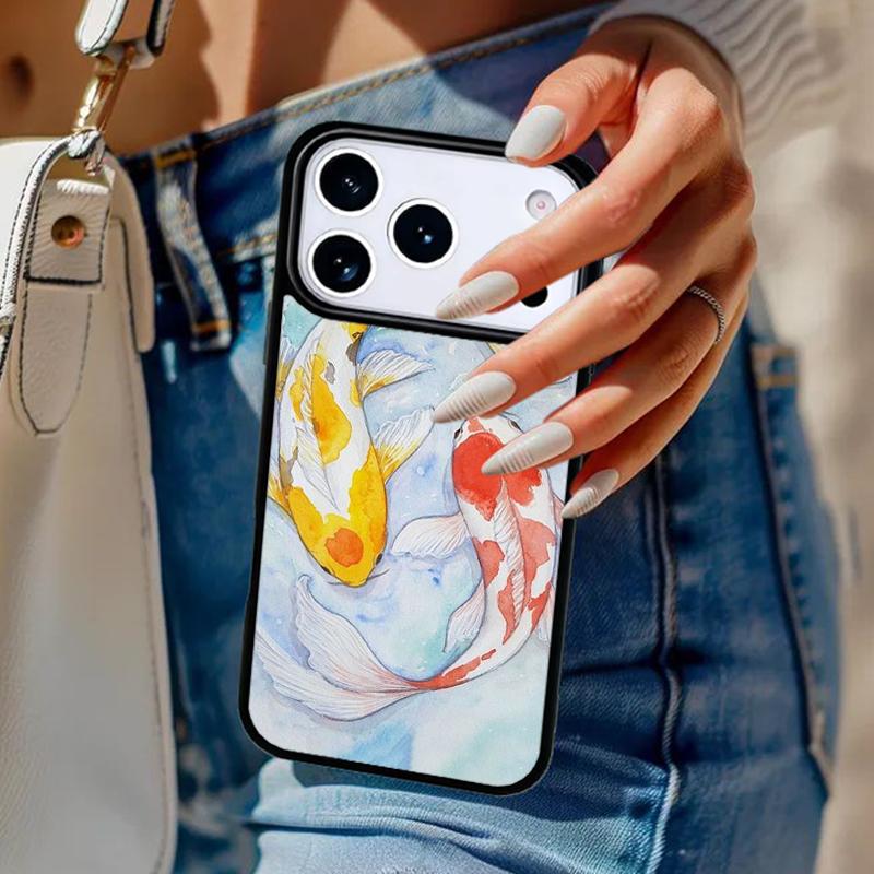 Ying Yang Koi Fish Phone Case For iPhone 17 Air 14 15 13 12 Max Cover For Apple 16e 11 Pro Max Plus Coque