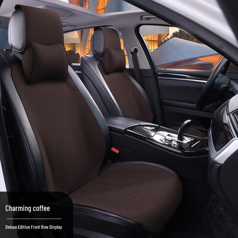 Universal Semi-Surround Suede Car Seat Cushion - All Seasons, Summer Cool, Small Waist Design 2025