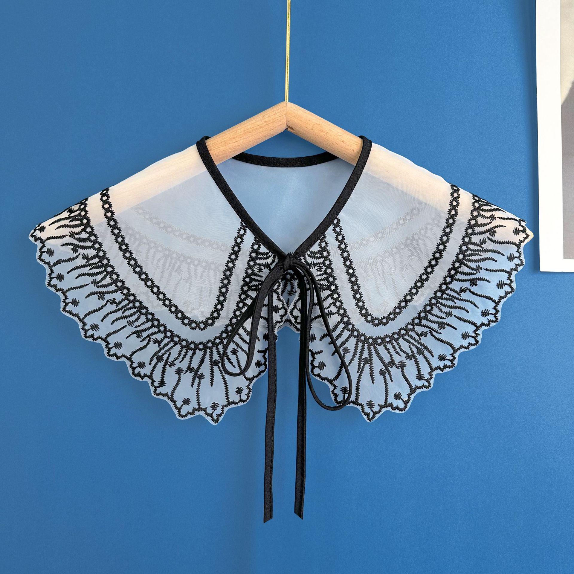 

2023 Double-Layer Organza Embroidered Skirt Shawl Collar for All Seasons Outerwear