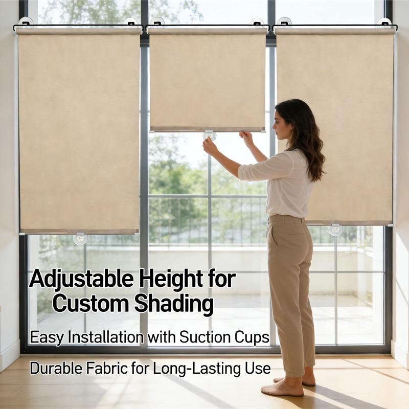 Retractable Blackout Thermal Insulation Roller Blind CurtainHome,  Bedroom - UV Protection Window Shade, Blinds for Doors, Modern Window Covering