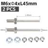 2 Pcs Precision Steel Wheel Axles with Stop Nuts 3/4/5/6MM for RC Aircraft Landing Gear Assembly