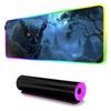 Kunst Eule Mauspade RGB Gaming-Mauspad Großes LED-Pad PC-Schreibtischmatte Leuchtendes Mauspade Große Tastaturmatten Tischteppich mit Hintergrundbeleuchtung