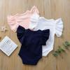 European & American Style Lace Sleeve Baby Girl Romper - Infant & Toddler Triangle Snap Crotch Crawling Suit