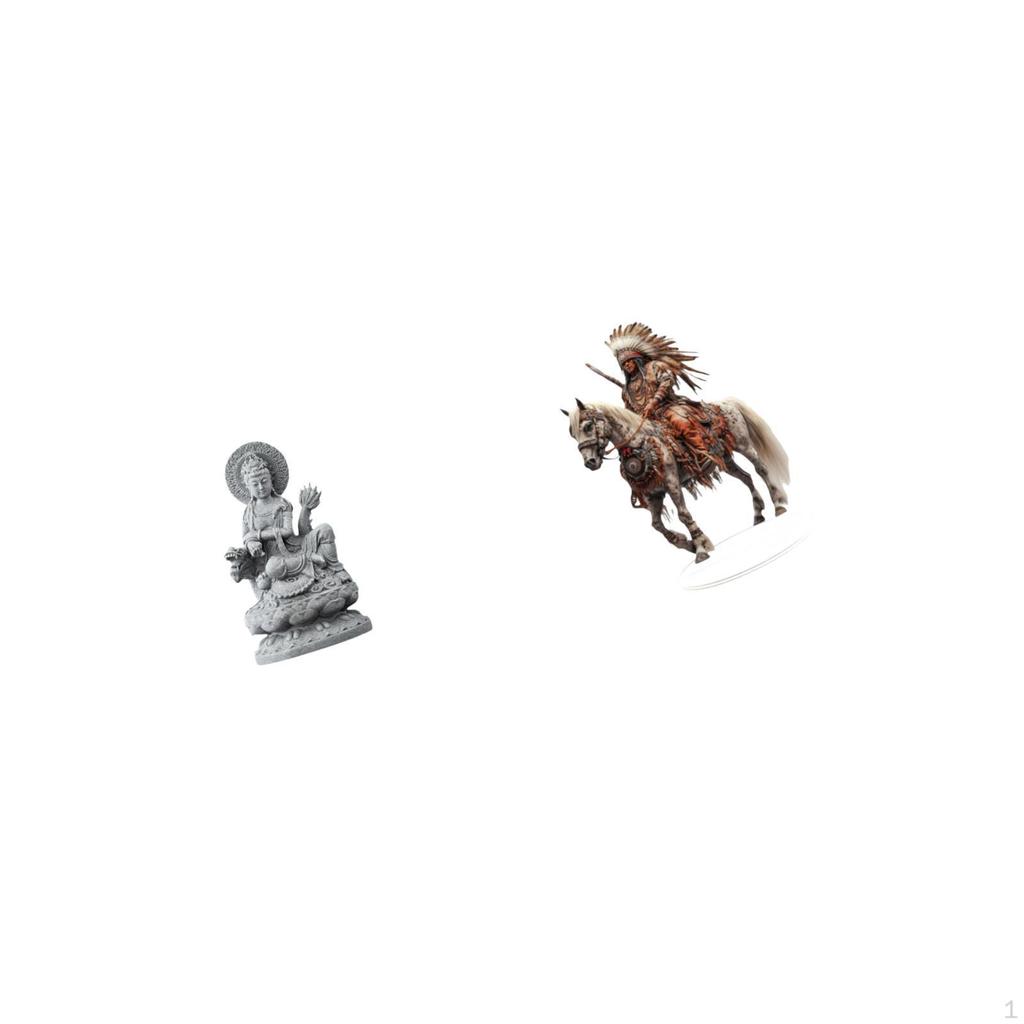Acrylic Guan Yin Knight Figurine Feng Shui Female Buddha Sculpture Waterproof Table Centerpiece Home