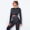 Seamless Knitted Sexy Moisture-wicking Long-sleeved Yoga Wear Sports Fitness Running T-shirt
