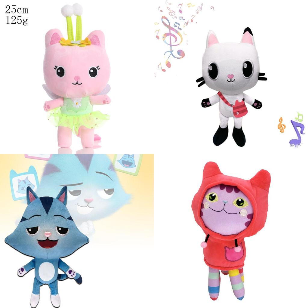 Gabbyin domeček pro panenky Plyšová kreslená vycpaná kočka Plyšák Panenka Dětské vánoční dárky