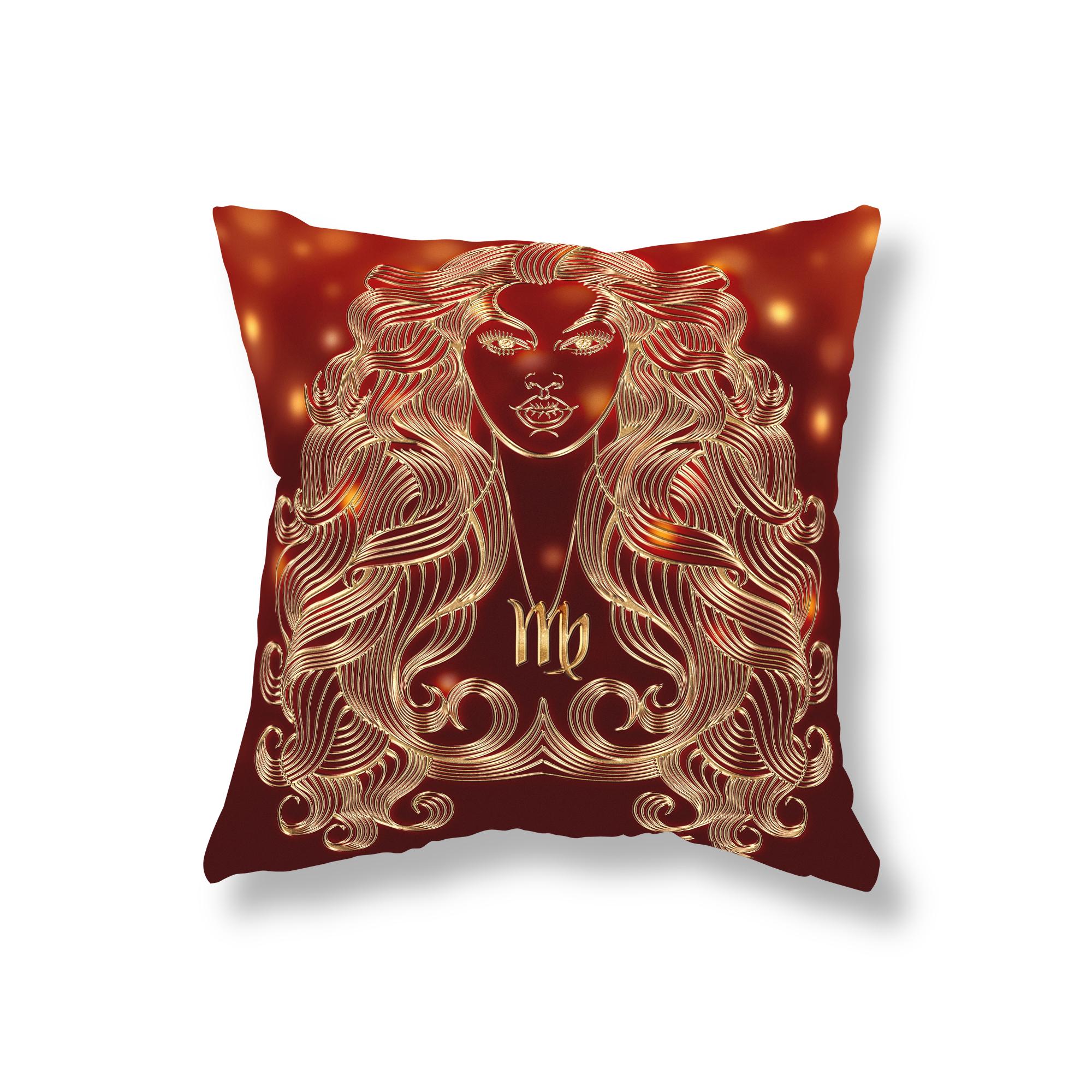 

New Zodiac Throw Pillowcase Luxury Red Gold Sofa Decoration Office Gaming Chair Cushion Cover Home 45x45cm 16x16Inch