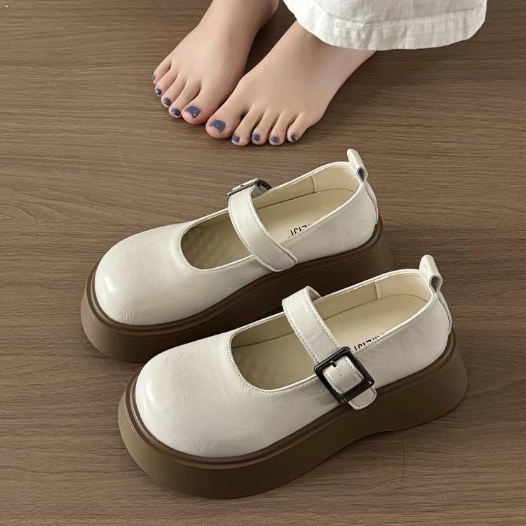 Big head and thick sole Japanese jk small leather shoes for women's 2025 spring and summer new muffin with skirt Mary Jane single shoes